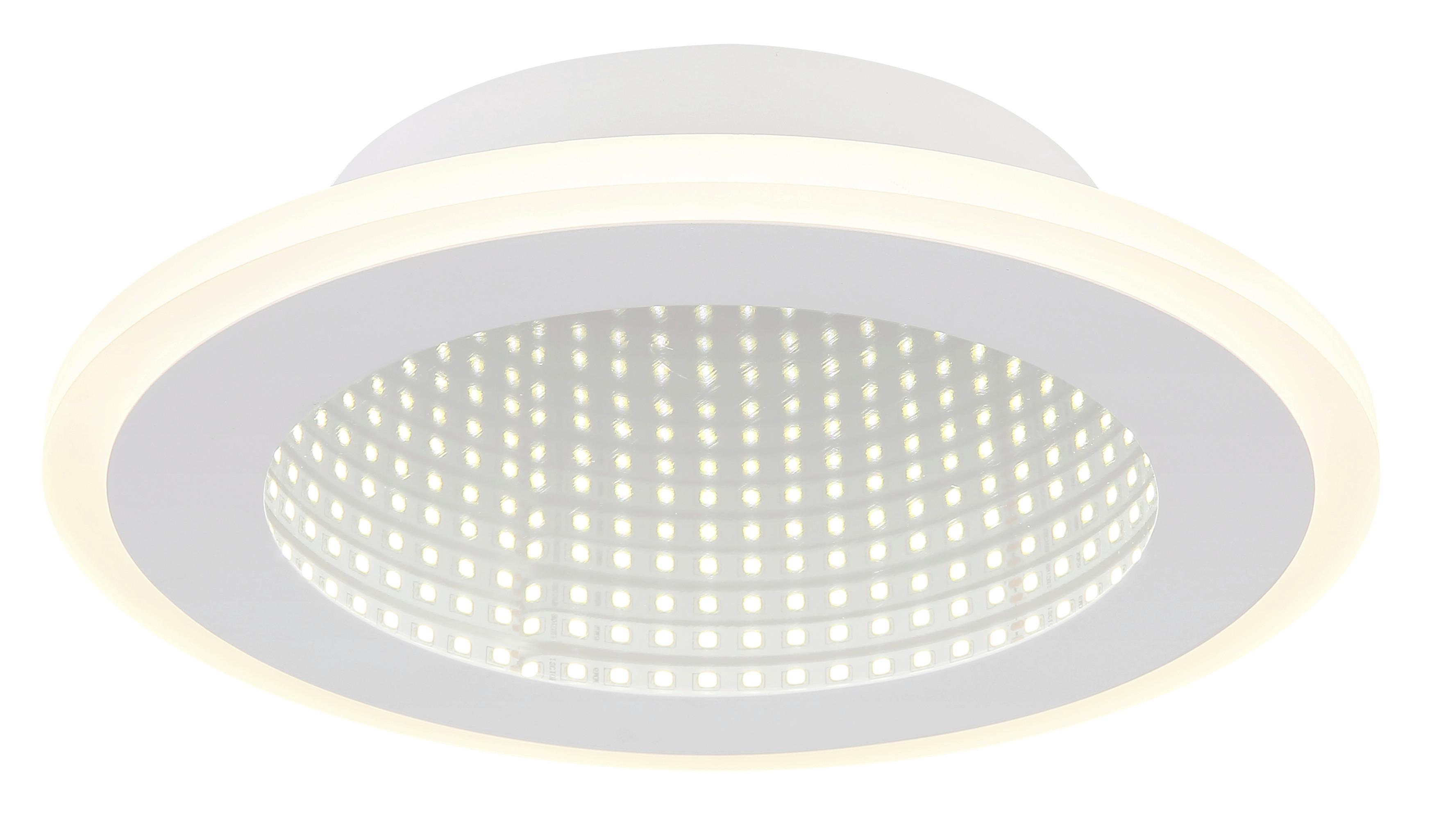 LED-Deckenleuchte 48919-12r - Opal/Weiß, Design, Kunststoff/Metall (22,5/4cm) - Globo