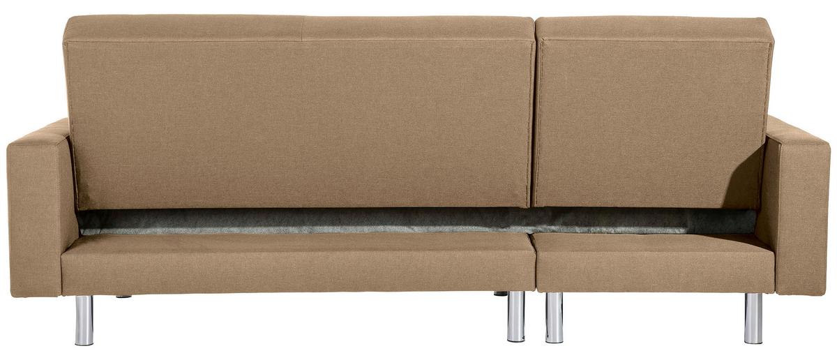 Ecksofa mit Schlaffunktion Just Fashion Sandfarben - Sandfarben/Chromfarben, KONVENTIONELL, Textil (152/230cm) - Max Winzer