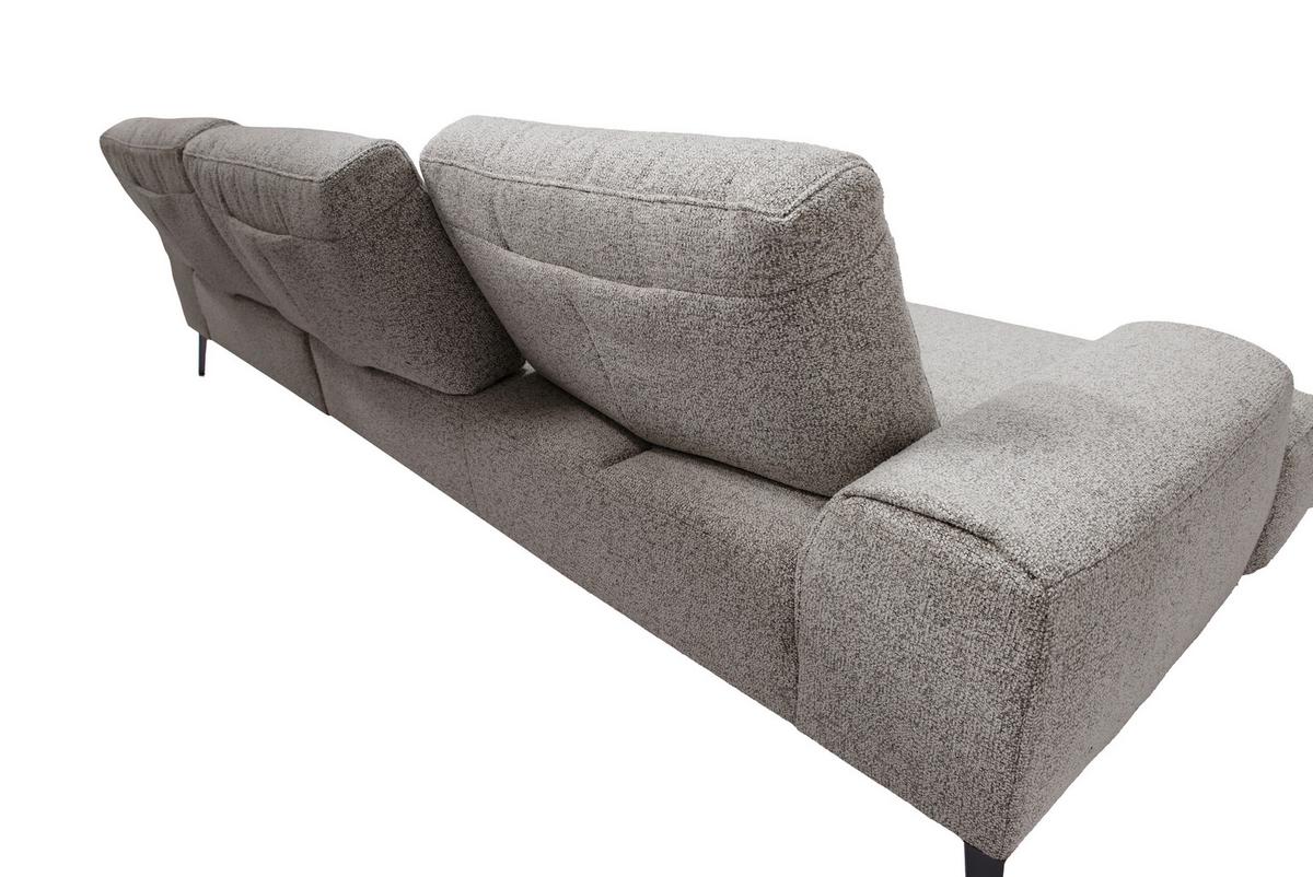 Ecksofa Astoria Graubraun S: 305x178cm - Graubraun/Schwarz, Design, Textil (305/178cm) - Livetastic
