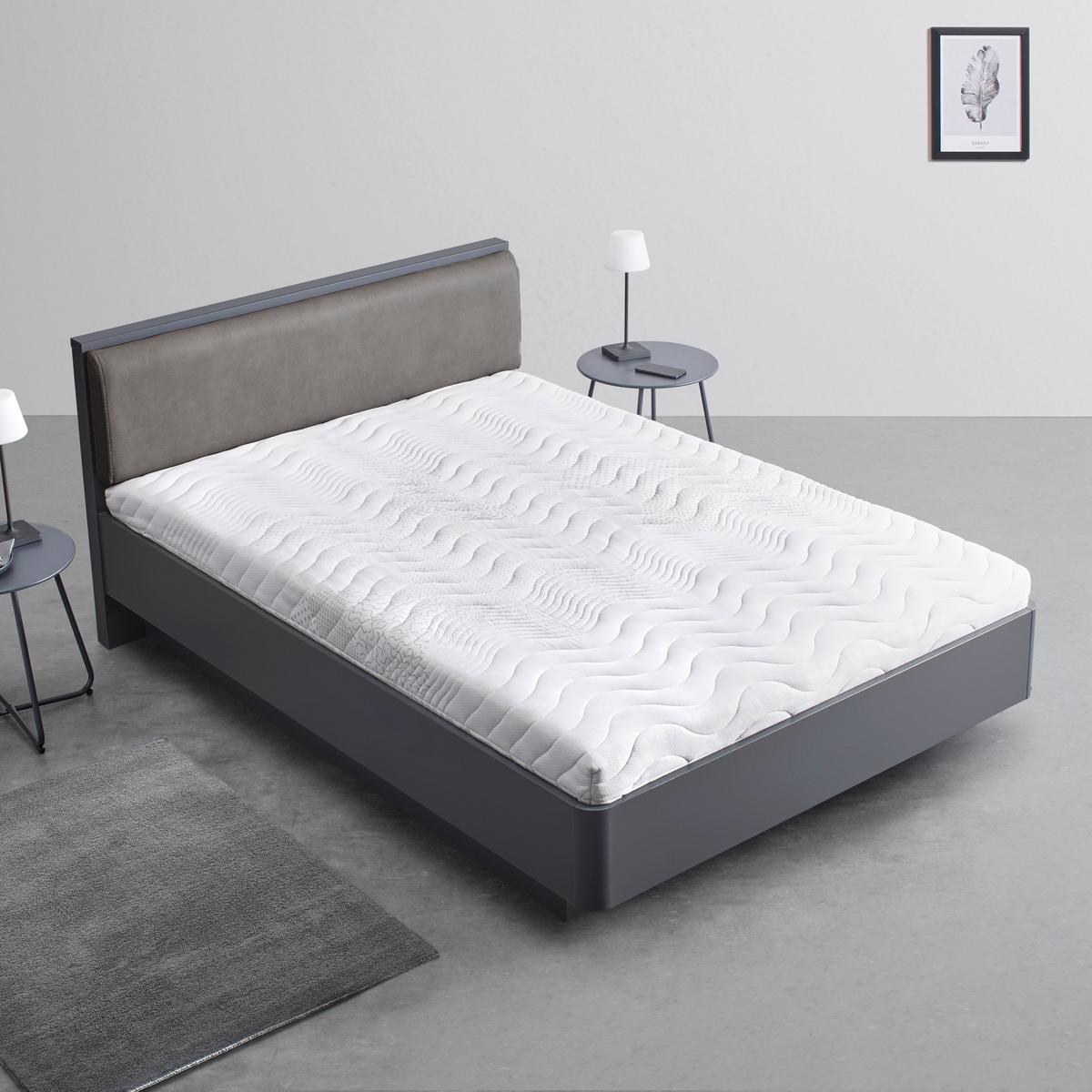 Čalouněná postel 140x200 cm, Mariello, světle hnědá - antracitová/světle hnědá, Moderní, dřevo/textil (140/200cm) - Bessagi Home