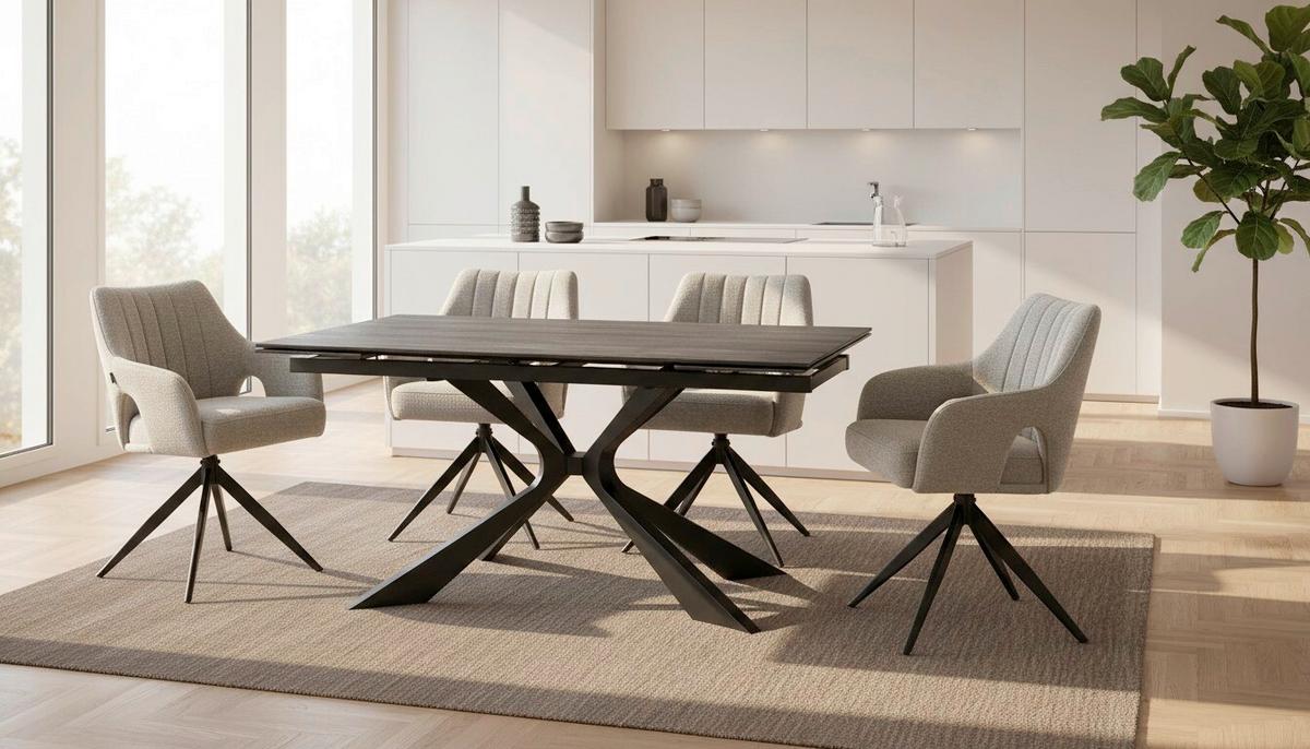 Armlehnstuhl Flow Taupe B: 57,5 cm - Taupe/Schwarz, MODERN, Holz/Textil (57,5/85/62cm) - Livetastic