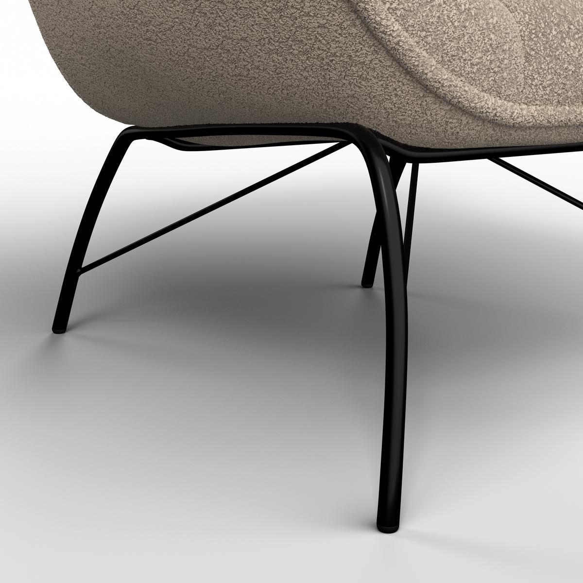 Relaxační křeslo ROBIN, béžová barva - černá/béžová, Moderní, kov/textil (72/78/81cm) - Bessagi Home