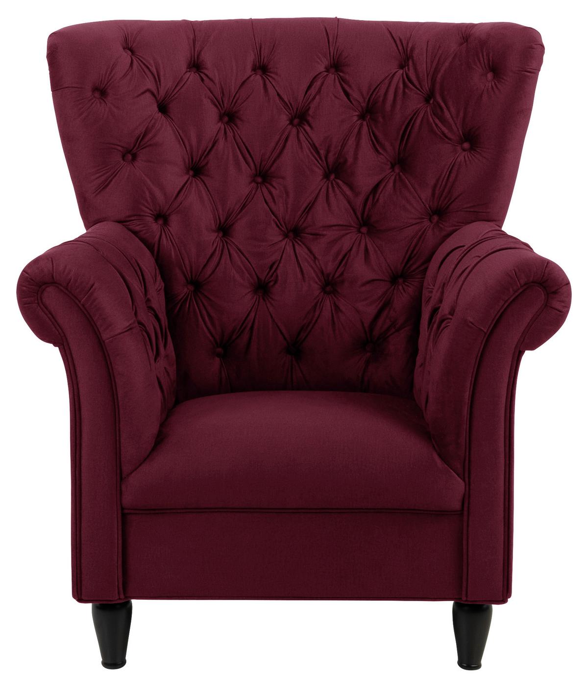 Ohrensessel Cupido - Rot/Schwarz, Design, Textil (96/112/86cm) - MID.YOU