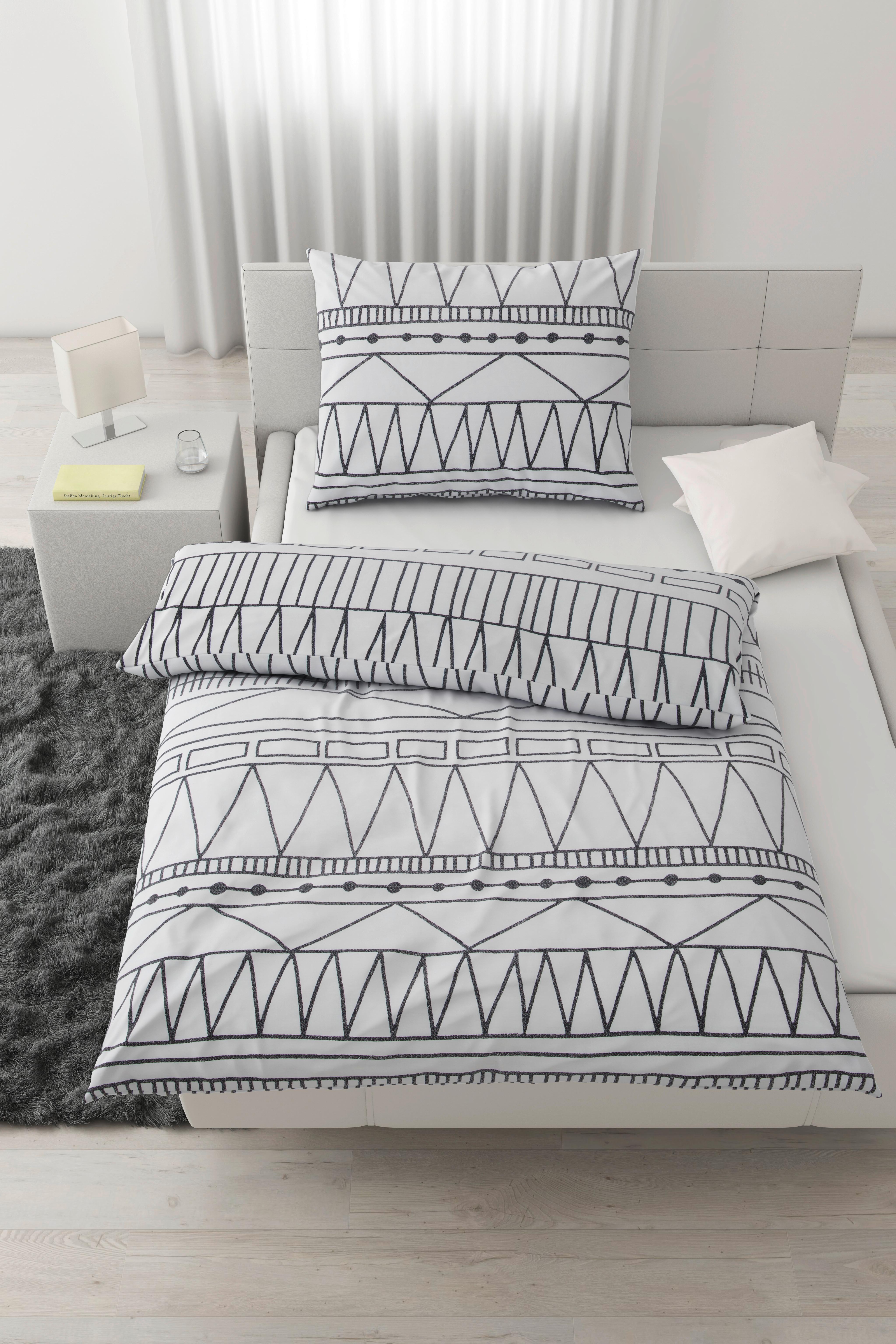 Povlečení Ethno, 140/200cm - bílá/černá, Lifestyle, textil (140/200cm) - Modern Living