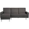 Ecksofa mit Schlaffunktion Just Fashion Anthrazit - Chromfarben/Anthrazit, KONVENTIONELL, Textil (152/230cm) - Max Winzer