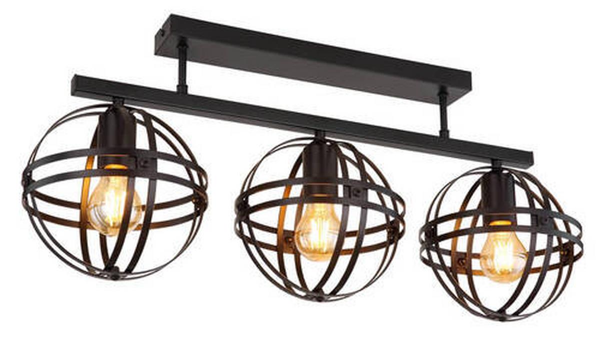 Deckenleuchte 15639-3D - Schwarz, Trend, Metall (70/20/32cm) - Globo