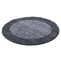 Hochflor Teppich Grau Life Rund Ø 120 cm - Grau, KONVENTIONELL, Textil (120cm) - Novel