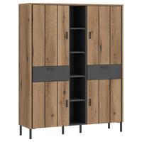 Vysoká komoda SHIRLEY - čierna, Konventionell, kompozitné drevo/plast (119,2/156/40cm)