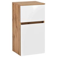 Unterschrank Kopenhagen B: 40 Cm Weiß/eiche Dekor - Eichefarben/Silberfarben, KONVENTIONELL, Holzwerkstoff (40/79/35cm) - Held