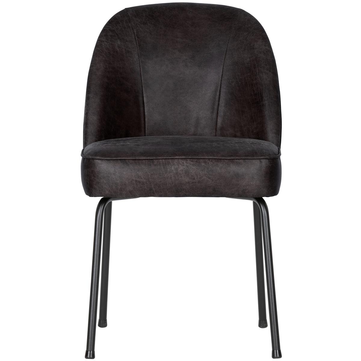 Stuhl-Set Vogue Schwarz B: 50cm - Schwarz, MODERN, Leder/Textil (50/83/57cm) - Livetastic