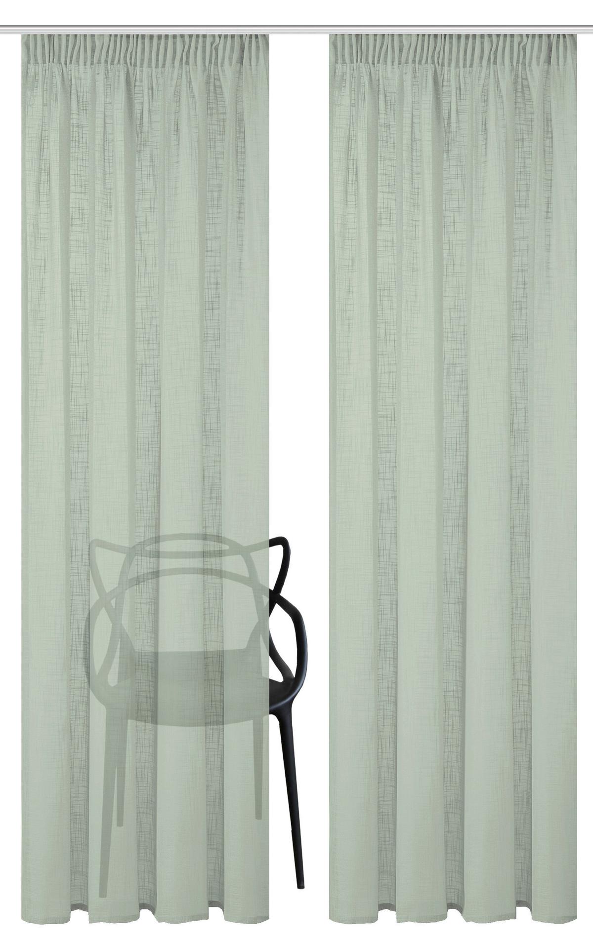FERTIGVORHANG SOFTY 2ER SET - Salbeigrün, Basics, Textil (140/160cm)