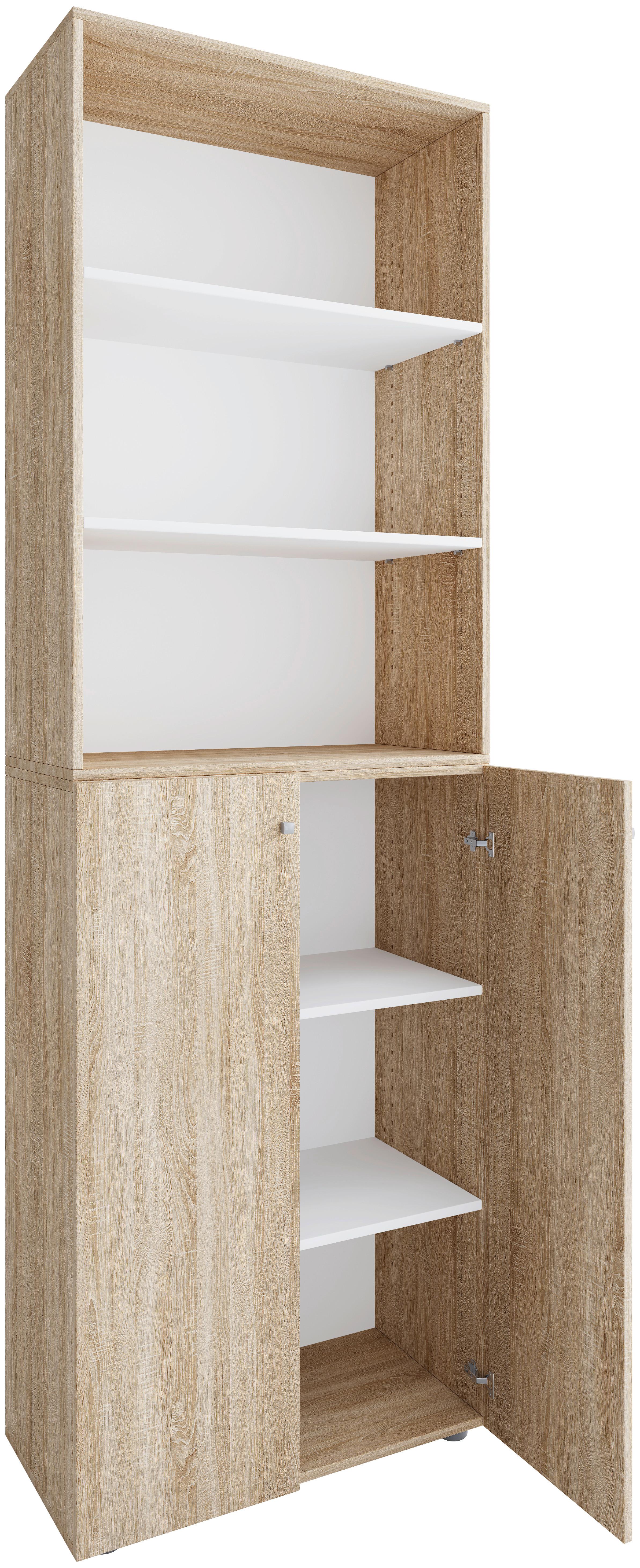 Aktenschrank Lona Eiche Dekor B: 70 cm - Weiß/Sonoma Eiche, Design, Holzwerkstoff (70/220/39cm) - MID.YOU