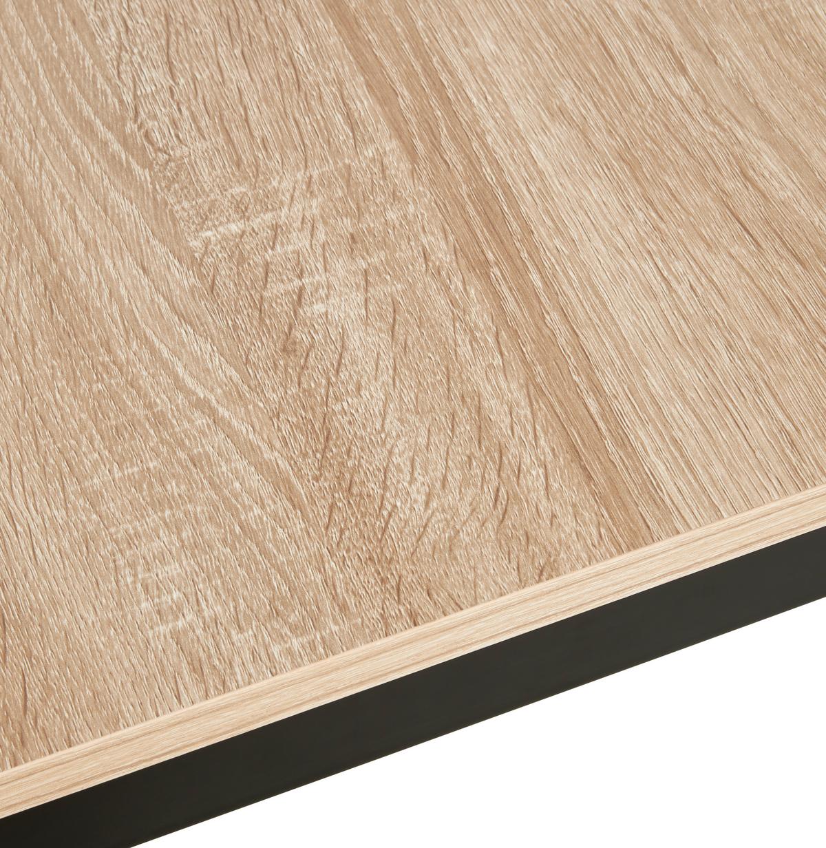 Ausziehtisch Gina 80 cm Mdf Sonoma Dekor, B: 80-120 cm - Schwarz/Sonoma Eiche, KONVENTIONELL, Holzwerkstoff/Metall (80-120/76/70cm) - MID.YOU