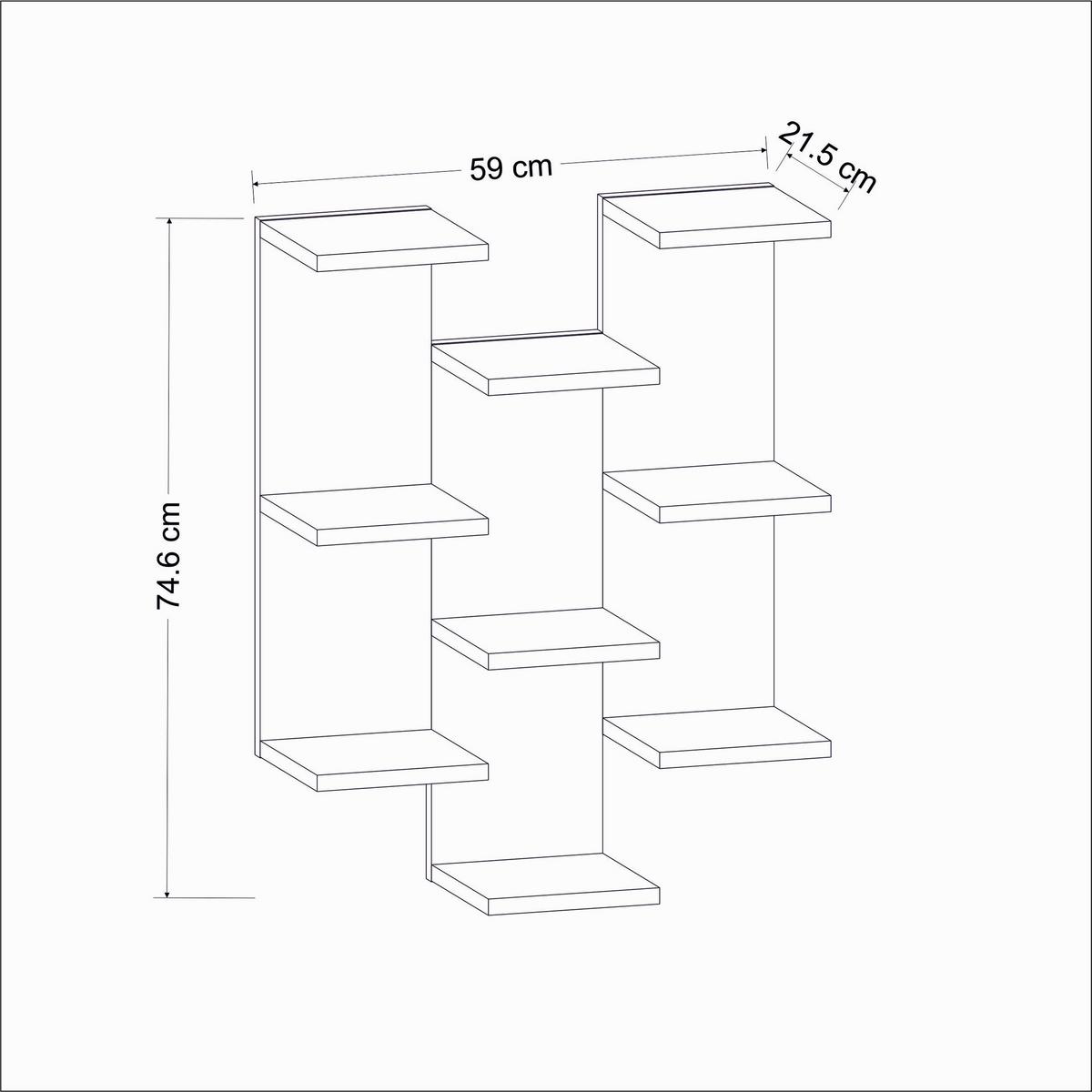 Wandregal Texas - Weiß, Design, Holzwerkstoff (58,8/74,1/21,4cm) - MID.YOU