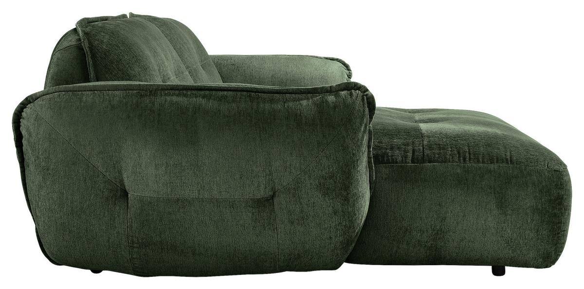 Ecksofa Fluffy Dunkelgrün S: 184x269 Cm - Dunkelgrün/Schwarz, MODERN, Textil (184/269cm) - Trendmanufaktur