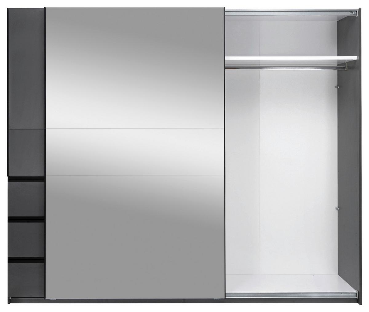 SCHIEBETÜRENSCHRANK Wilma Graphitfarben B: 250cm - Graphitfarben, MODERN, Holzwerkstoff (250/210/62cm) - P & B