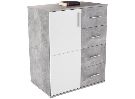 Kommode Ina02 B:88cm Beton Optik/ Weiß Dekor - Weiß/Grau, MODERN, Holzwerkstoff (88,2/95,2/38,3cm) Kommode Ina02 B:88cm Beton Optik/ Weiß Dekor - Weiß/Grau, MODERN, Holzwerkstoff (88,2/95,2/38,3cm)