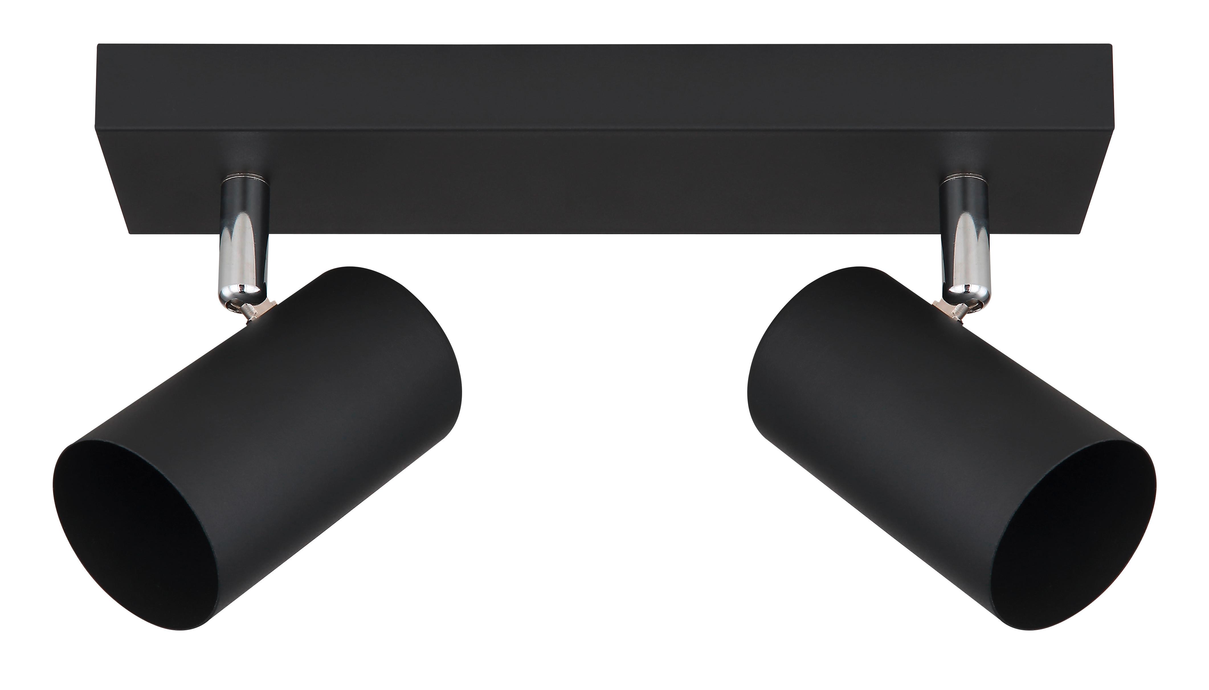 Strahler Felix 2-Flammig verstellbar L: 26 cm - Schwarz, MODERN, Metall (26/5,5/12cm) - Luca Bessoni