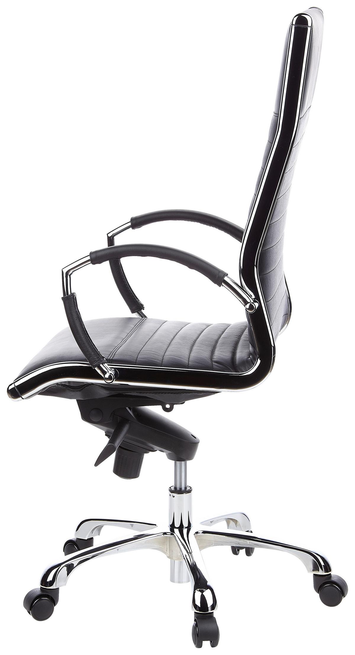 Drehstuhl Parma 20 Schwarz - Schwarz, MODERN, Leder/Kunststoff (60/125/50cm) - MID.YOU