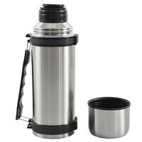 ISOLIERFLASCHE TONI - Edelstahlfarben/Schwarz, Basics, Kunststoff/Metall (9/28cm) - Luca Bessoni