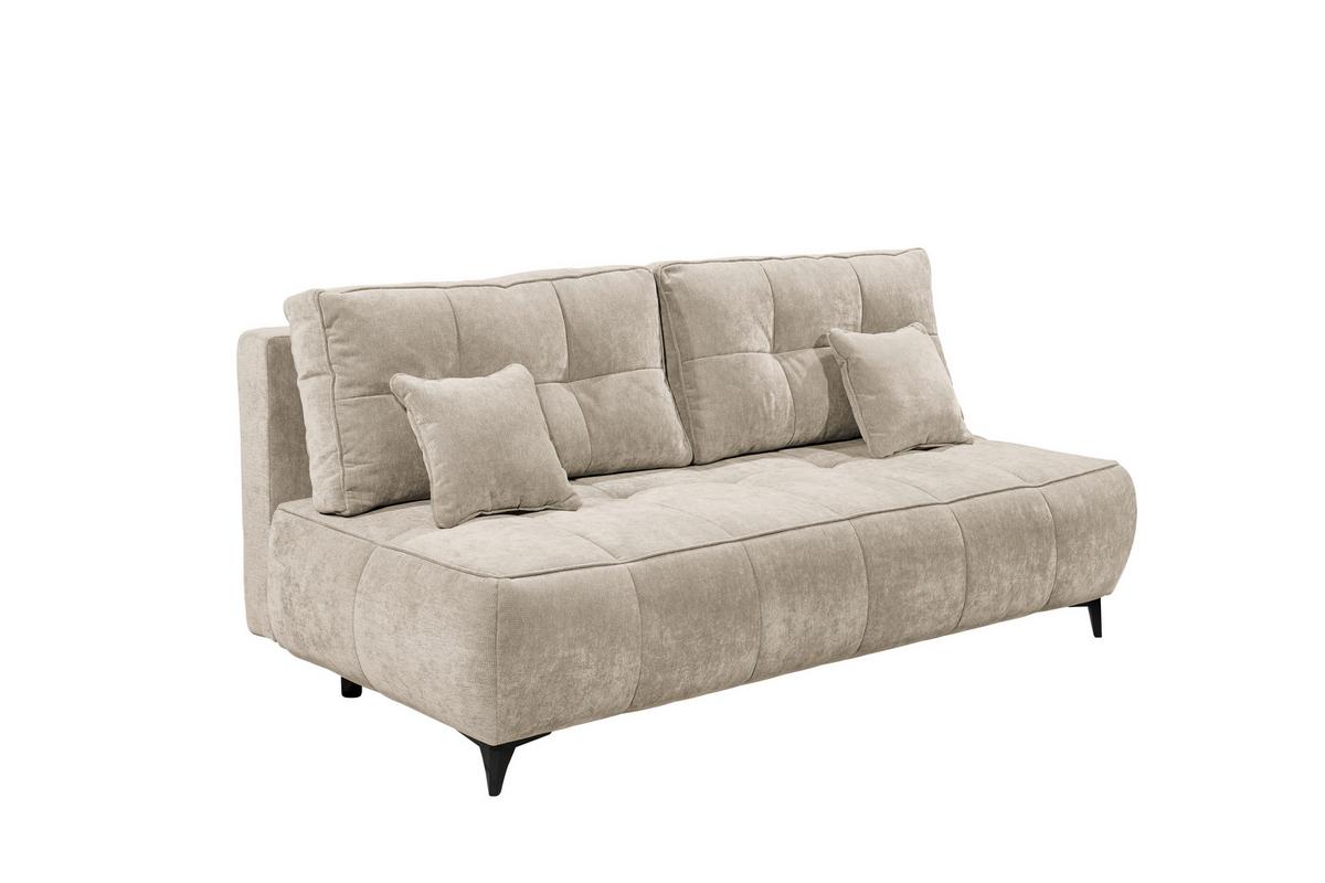 Schlafsofa Elisa Beige, Schlaffunktion - Beige/Schwarz, MODERN, Textil (215/96/106cm) - MID.YOU