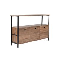 KOMMODE Schwarz/Walnuss B: 120cm - Walnussfarben/Schwarz, MODERN, Holzwerkstoff (120/77/30cm)