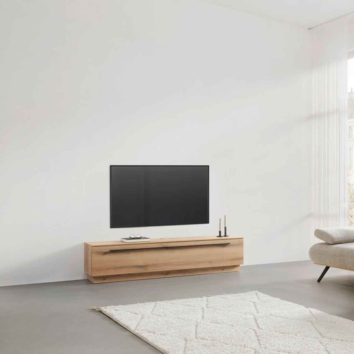 KOMODA POD TELEVIZI MATEO - černá, Moderní, kompozitní dřevo/plast (180/41/40cm) - Mömax