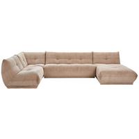 Wohnlandschaft Giselle Taupe Cord - Taupe, Trend, Textil (210/390/185cm) - Livetastic