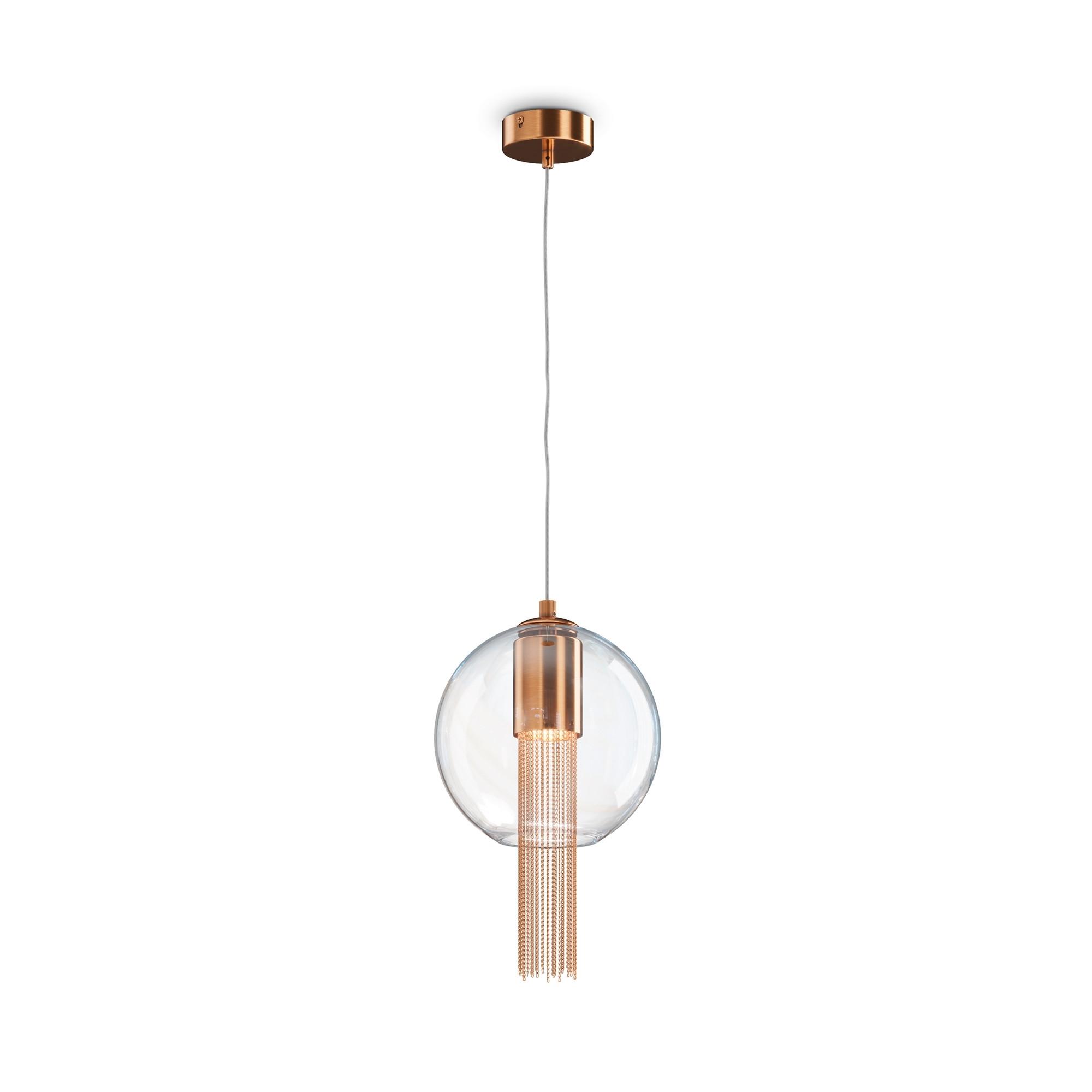 Pendelleuchte Flusso - Transparent/Bronzefarben, Trend, Glas/Metall (20/37cm) - MAYTONI