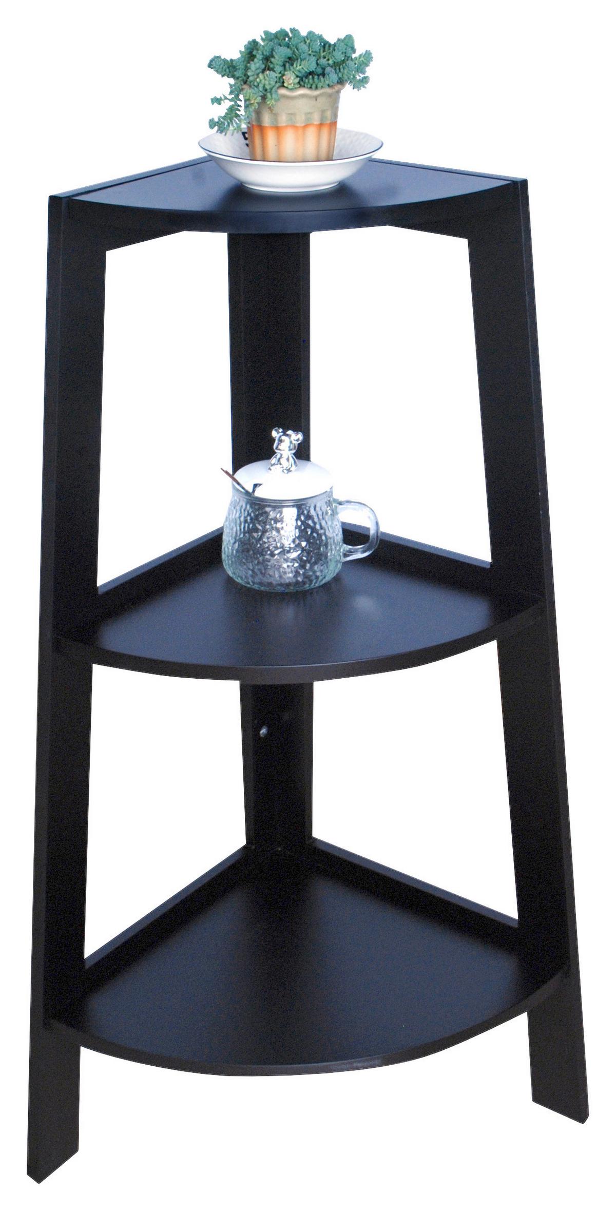 Eckregal Emil B422104-4 - Schwarz, MODERN, Holzwerkstoff (37/80/37cm)