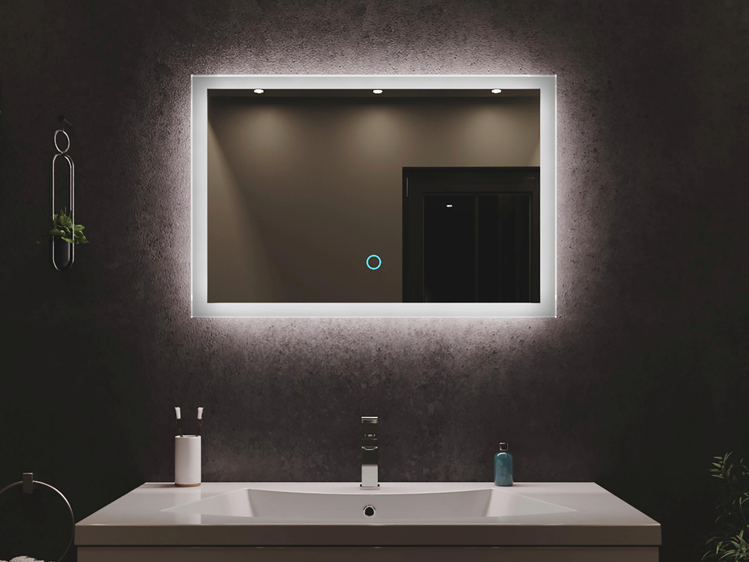 Badezimmerspiegel Led Spiegel Rechteckig B: 80cm - MODERN, Glas (80/53/3,2cm) - MID.YOU