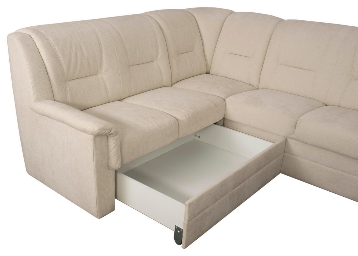 Eckschlafsofa Rafael Beige S: 279x224 cm - Beige/Schwarz, Trend, Textil (279/224cm)