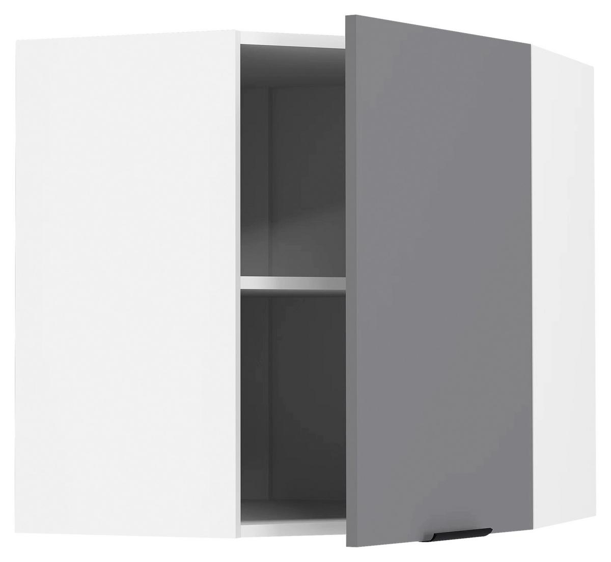 Eckoberschrank Fasola Anthrazit/Weiß B: 57 cm - Anthrazit/Weiß, Trend, Holzwerkstoff/Kunststoff (57/60/57cm) - MID.YOU