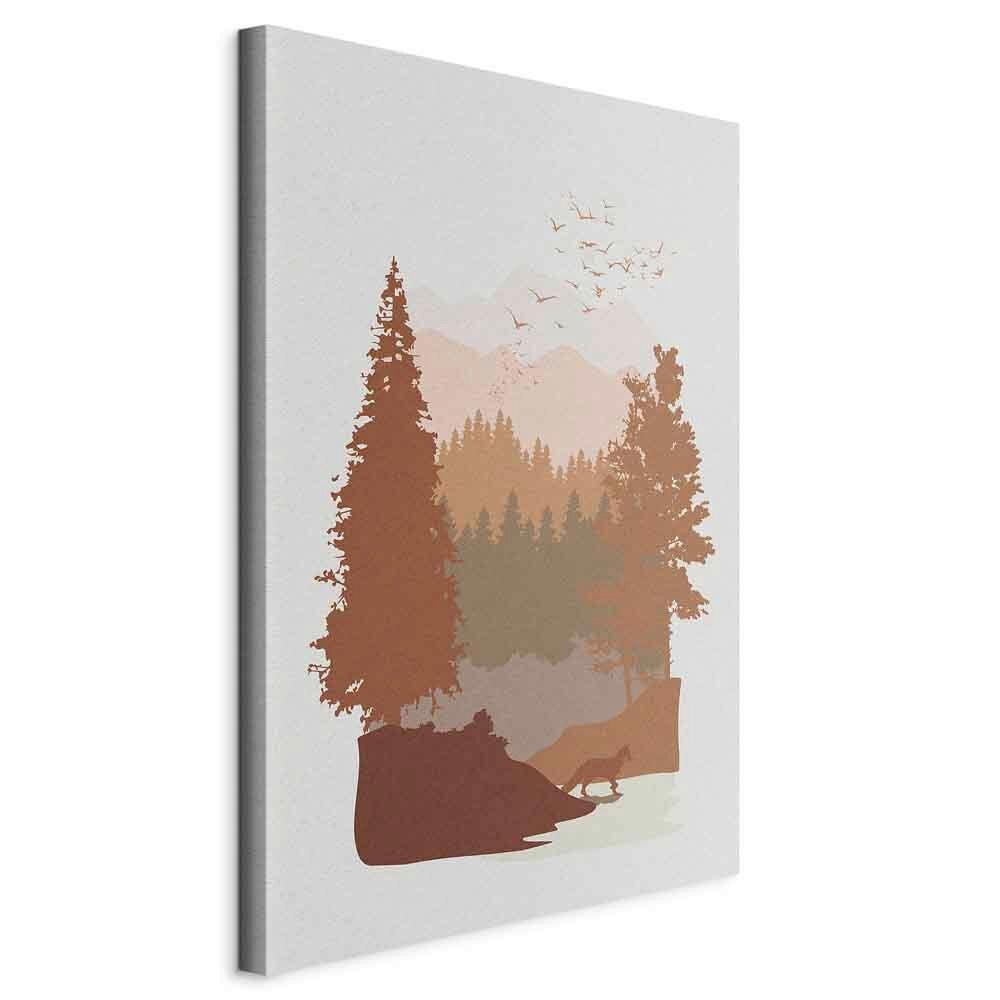 Leinwandbild Autumn Hellgrau Cognac B: 40 cm - Cognac/Hellgrau, Basics, Holzwerkstoff/Textil (40/60/1,2cm) - artgeist