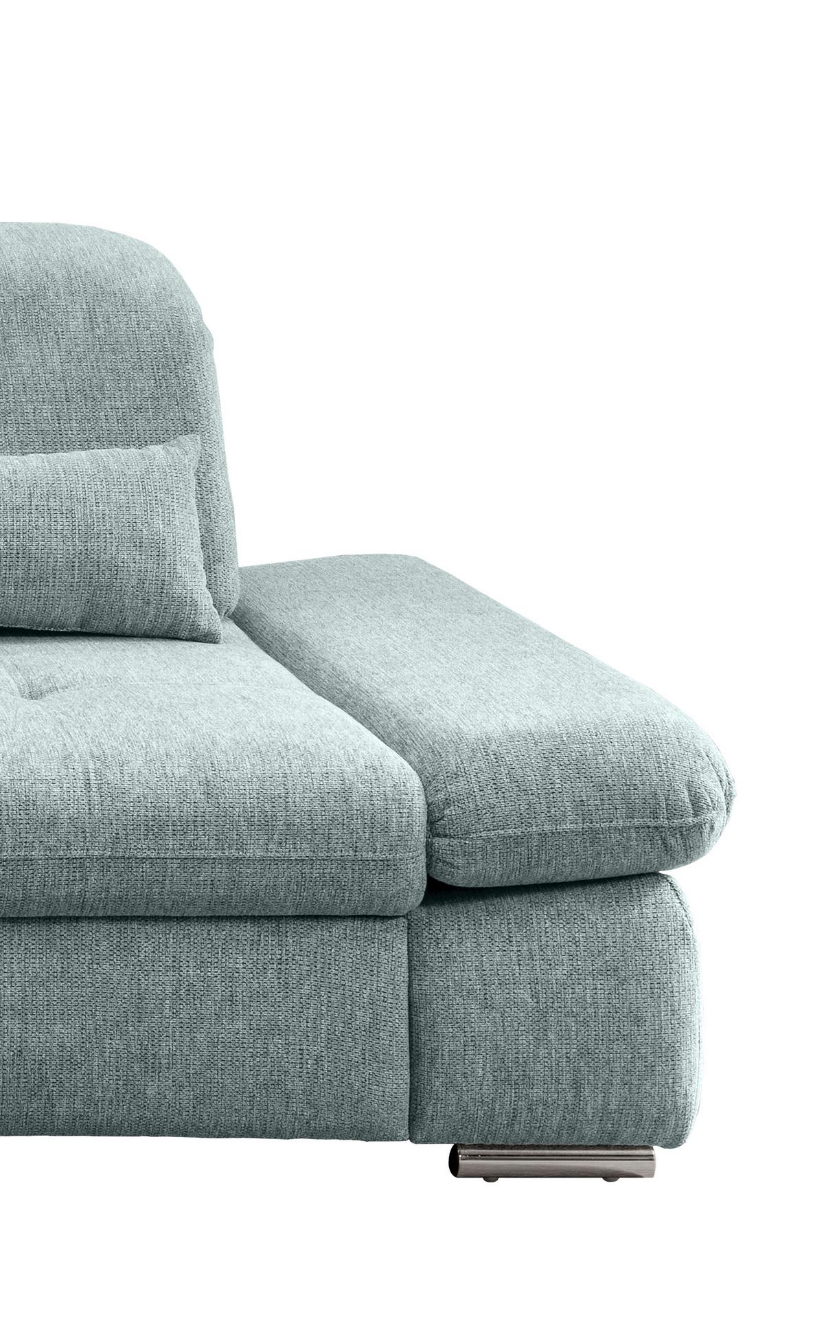 Ecksofa Dalida Mintgrün S: 280x254 Cm - Chromfarben/Mintgrün, Design, Textil (280/254cm) - Livetastic