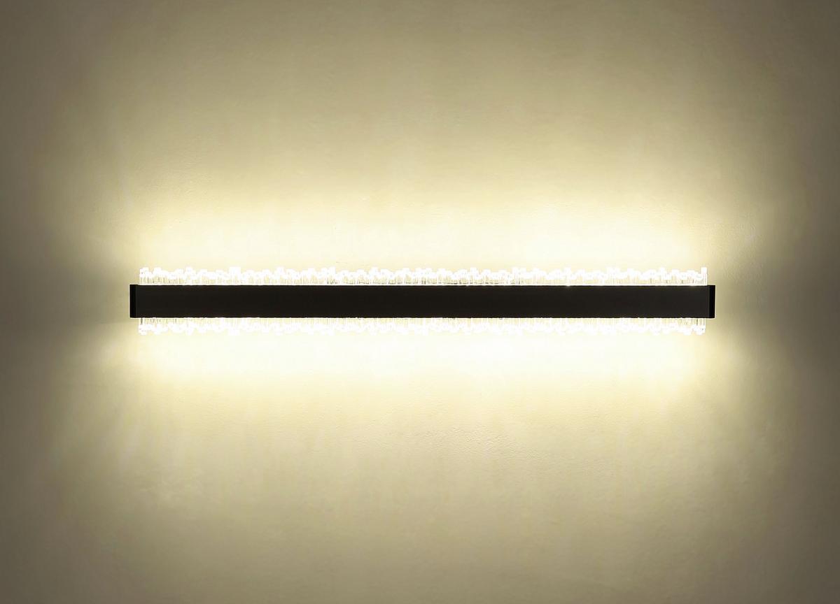 LED-Wandleuchte 4000k, 18w - Klar/Schwarz, Design, Kunststoff/Metall (70,5/8/4cm) - Globo