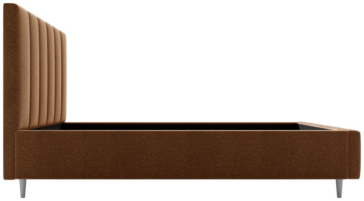 Polsterbett Talera Loft braun 140x200 cm - Buchefarben/Schwarz, KONVENTIONELL, Holz/Textil (140/200cm)