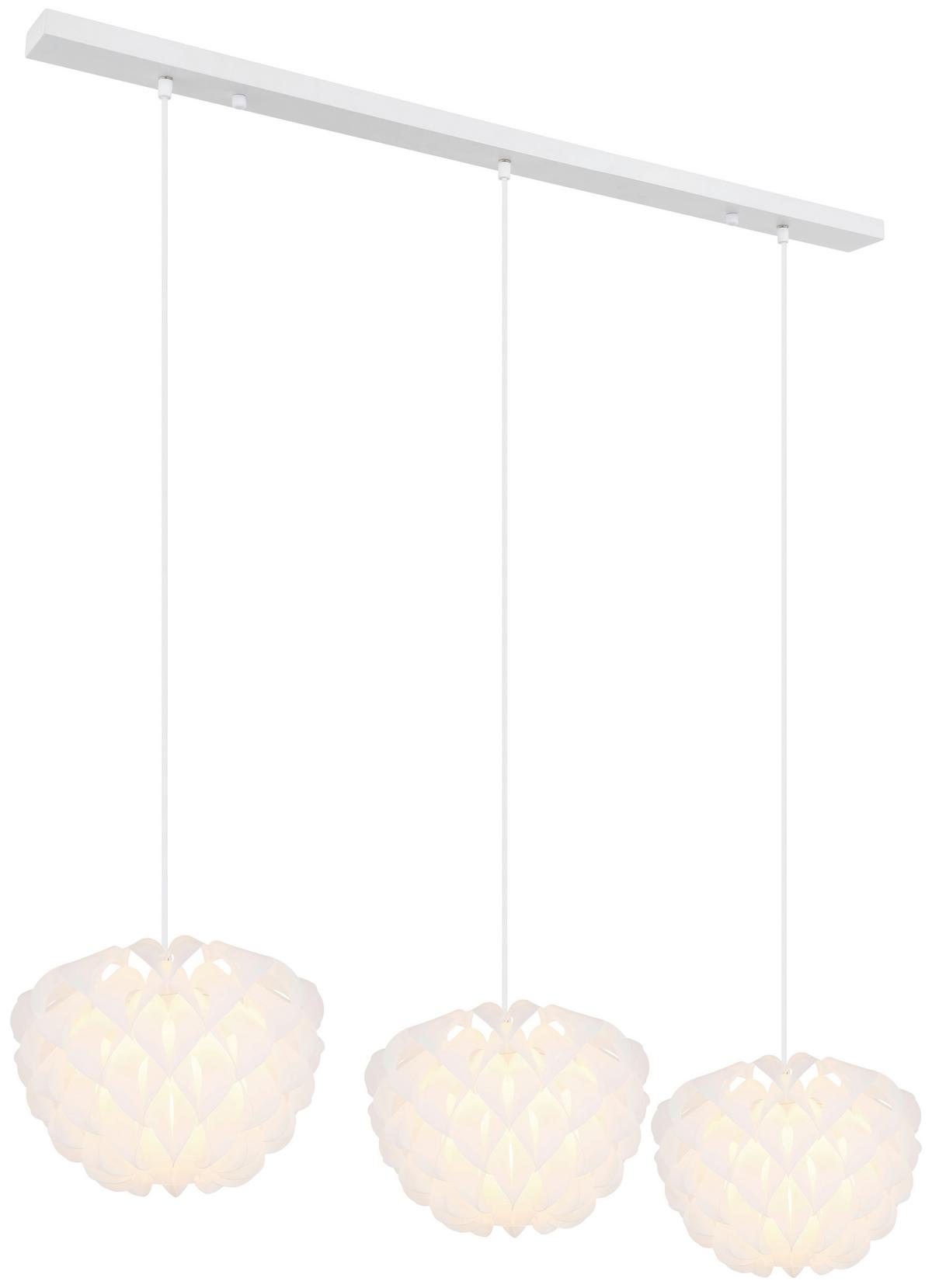 Hängeleuchte Irene H: 26 cm 3-Flammig - Weiß, Basics, Kunststoff/Metall (101/26/120cm) - Globo