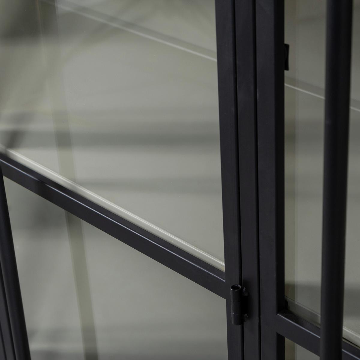 Vitrine Exhibit Schwarz B: 140 Cm - Schwarz, Design, Glas/Metall (140/200/40cm) - Livetastic