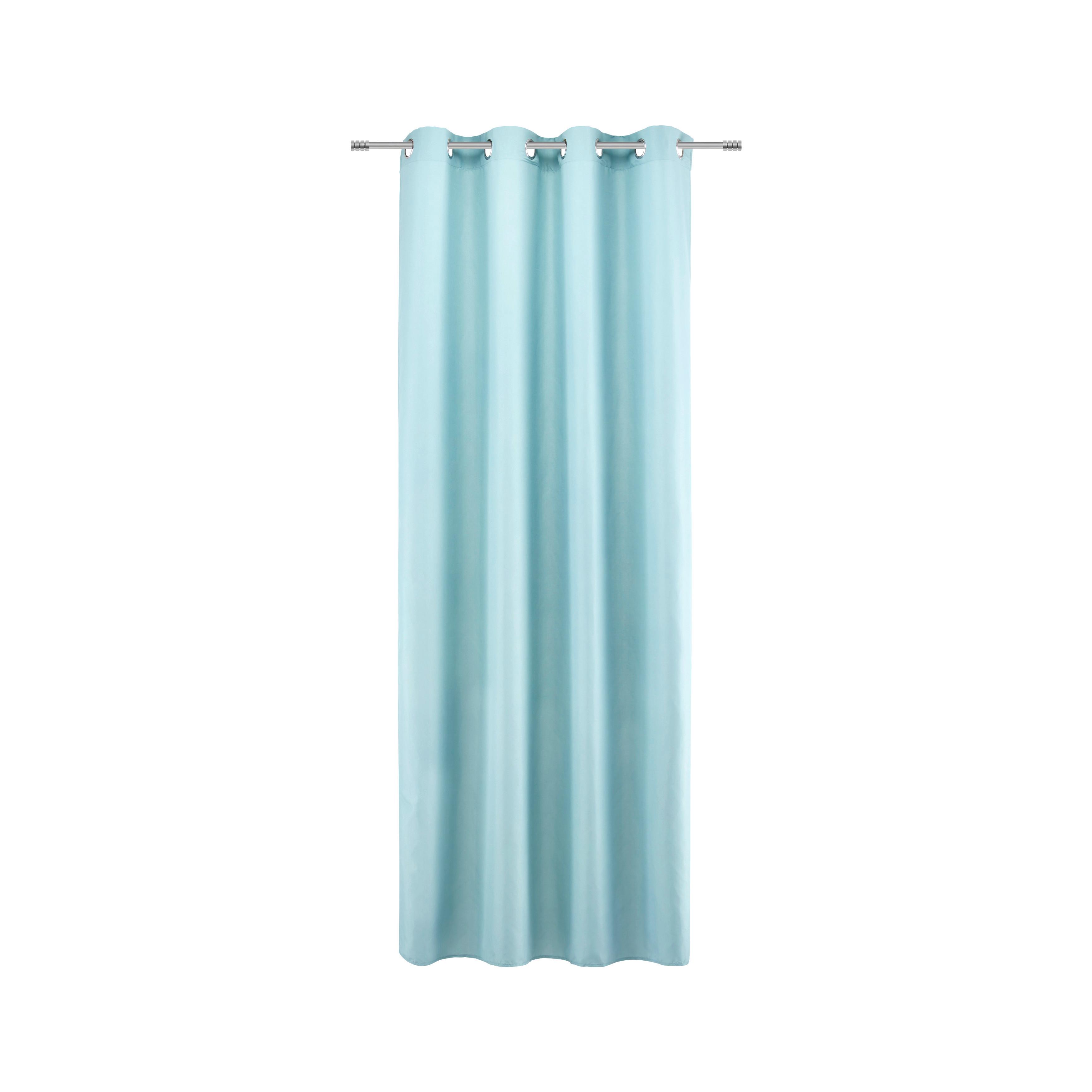 ZÁVES S OČKAMI ABBY, 140/235 cm - tyrkysová, Konventionell, textil (140/235cm) - Modern Living