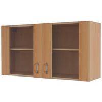 Küchenoberschrank Nano 100 cm Buche Dekor 2 Drehtüren - Buchefarben, MODERN, Holzwerkstoff (100/54/32cm) - FlexWell