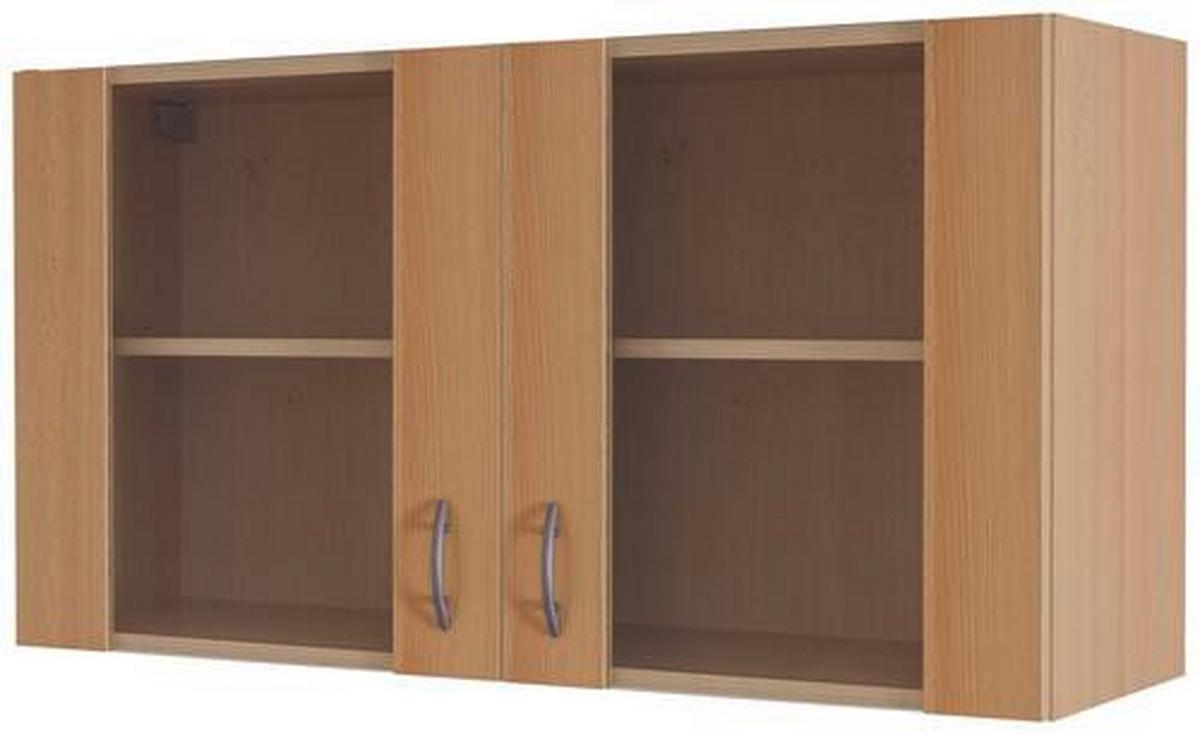 Küchenoberschrank Nano 100 cm Buche Dekor 2 Drehtüren - Buchefarben, MODERN, Holzwerkstoff (100/54/32cm) - FlexWell