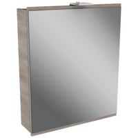 Spiegelschrank Lima mit Led 1-Türig BxHxT: 60x73x15,5 cm - Eschefarben, MODERN, Glas/Holzwerkstoff (60/73/15,5cm) - MID.YOU