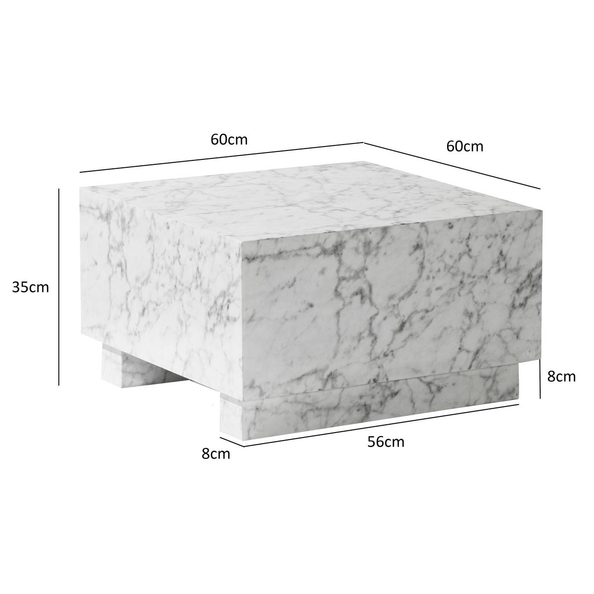 Couchtisch Monobloc - Weiß Hochglanz/Weiß, LIFESTYLE, Holzwerkstoff (60/60/35cm) - Livetastic