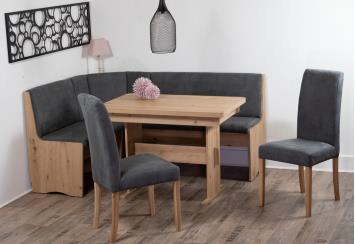 Eckbankgruppe Duisburg Maduar Titanic Grau/eiche D. B: 165cm - Eiche Artisan/Grau, KONVENTIONELL, Holz/Holzwerkstoff (165/89/125cm) - MID.YOU