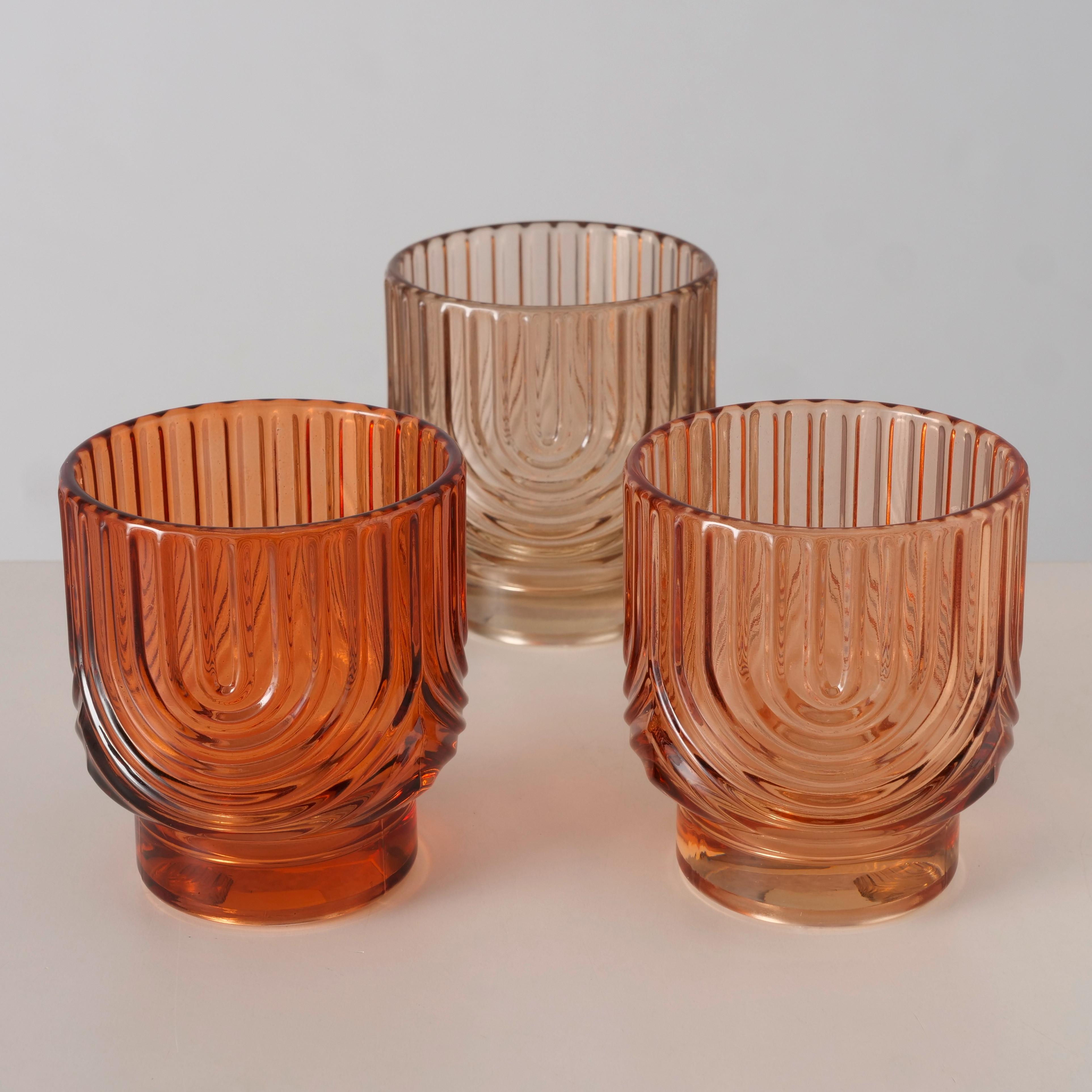 Stojan na svíčku ARCY I - oranžová/béžová, Konvenční, sklo (7/8cm) - Mömax