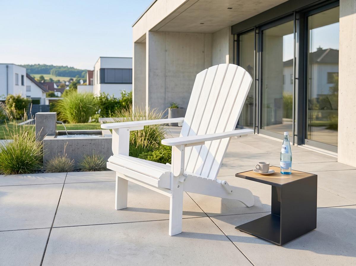 Garten-Relaxsessel Akazie - Weiß, Basics, Holz (84/69/93cm)
