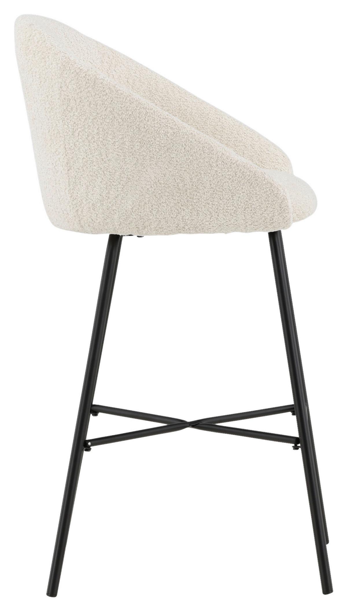 Barhocker-set Velvet - Schwarz/Weiß, Design, Textil/Metall (59/96/54cm) - Livetastic