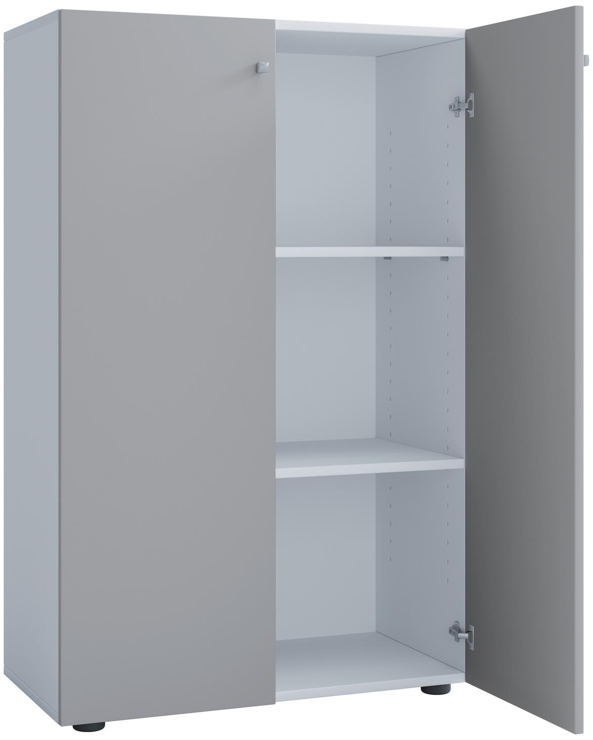 Aktenschrank Lona Grau, Weiß B: 70 cm - Weiß/Grau, Design, Holzwerkstoff (70/110/39cm) - MID.YOU