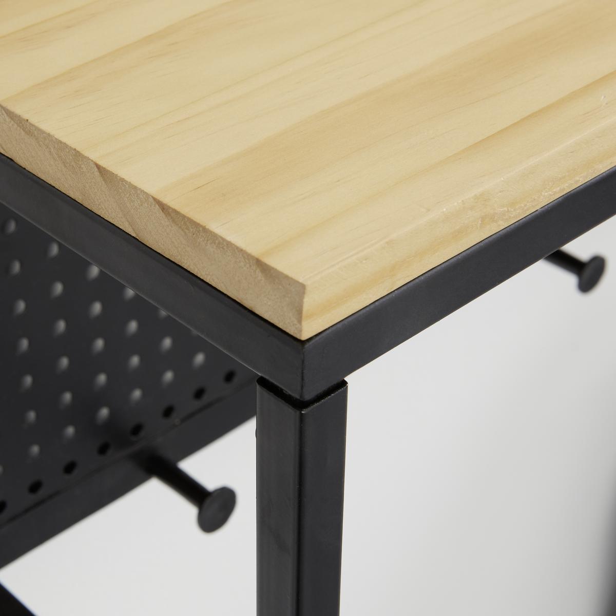 Vešiakový panel LORENZO - čierna/farba borovice, Modern, kov/drevo (110/22/20cm) - Bessagi Home